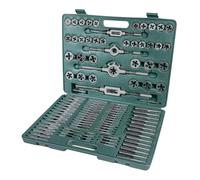 Brüder Mannesmann Tap and Die Set 110-Piece, M2-M18, in Case | M53255 | Standard and fine threads for steel and plastic, 2-stage taps, dies, tap wrench and T-handle, for repair and manufacturing
