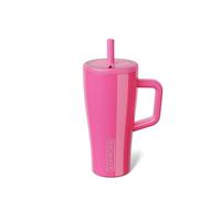 BrüMate Era 20 oz Tumbler with Handle and Straw | 100% Leakproof Insulated Tumbler with Lid and Straw | Made of Stainless Steel | Cup Holder Friendly Base | 20oz (Neon Pink)