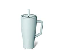 BrüMate Era 30 oz Tumbler with Handle and Straw | 100% Leakproof Insulated Water Bottle Tumbler with Lid and Flexible SoftSip Straw | Made of Stainless Steel | Cup Holder Friendly | 30oz (Blue Agave)