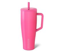 BrüMate Era 40 oz Tumbler with Handle and Straw | 100% Leakproof Insulated Tumbler with Lid and Flexible SoftSip Straw | Made of Stainless Steel | Cup Holder Friendly Base | 40oz (Neon Pink)