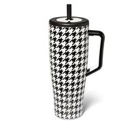BrüMate Era 40 oz Tumbler with Handle and Straw | 100% Leakproof Insulated Water Bottle Tumbler with Lid and Straw | Made of Stainless Steel | Cup Holder Friendly | 40oz (Houndstooth)