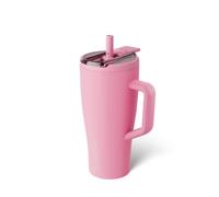 BrüMate Era Flip 30oz Tumbler with 100% Leakproof Covered Straw Lid | Hygienic Covered Straw | Insulated Stainless Steel Water Bottle with Handle | Cup Holder Friendly | BPA-Free (Primrose)