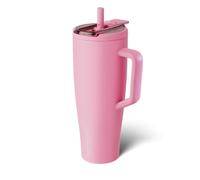 BrüMate Era Flip 40oz Tumbler with 100% Leakproof Covered Straw Lid | Hygienic Covered Straw | Insulated Stainless Steel Water Bottle with Handle | Cup Holder Friendly | BPA-Free (Primrose)