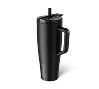BrüMate Era Flip 40oz Tumbler with 100% Leakproof Covered Straw Lid | Hygienic Covered Straw | Insulated Stainless Steel Water Bottle with Handle | Cup Holder Friendly | BPA-Free (Matte Black)