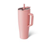 BrüMate Era Flip 40oz Tumbler with 100% Leakproof Covered Straw Lid | Hygienic Covered Straw | Insulated Stainless Steel Water Bottle with Handle | Cup Holder Friendly | BPA-Free (Guava)