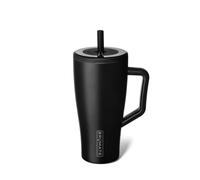 BrüMate Era - Thermos Flask with Handle and Straw, 100% Leak-Proof, with Lid and Flexible SoftSip Straw, Made of Stainless Steel, Suitable for Drink Holders, 850.5 g (Matte Black)