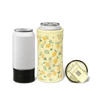 BrüMate Hopsulator Trio 3-in-1 Insulated Can Cooler for 12oz / 16oz Cans + 100% Leak Proof Tumbler with Lid | Insulated for Beer, Soda, and Energy Drinks (Limoncello)