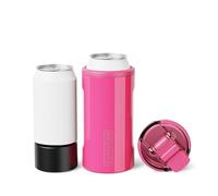 BrüMate Hopsulator Trio 3-in-1 Insulated Can Cooler for 12oz / 16oz Cans + 100% Leak Proof Tumbler with Lid | Insulated for Beer, Soda, and Energy Drinks (Neon Pink)