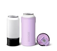 BrüMate Hopsulator Trio 3-in-1 Insulated Can Cooler for 12oz / 16oz Cans + 100% Leak Proof Tumbler with Lid | Insulated for Beer, Soda, and Energy Drinks (Lavender)