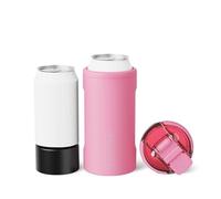 BrüMate Hopsulator Trio 3-in-1 Insulated Can Cooler for 12oz / 16oz Cans + 100% Leak Proof Tumbler with Lid | Insulated for Beer, Soda, and Energy Drinks (Primrose)