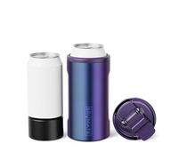 BrüMate Hopsulator Trio 3-in-1 Insulated Can Cooler for 12oz / 16oz Cans + 100% Leak Proof Tumbler with Lid | Insulated for Beer, Soda, and Energy Drinks (Dark Aura)