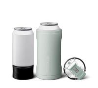 BrüMate Hopsulator Trio 3-in-1 Insulated Can Cooler for 12oz / 16oz Cans + 100% Leak Proof Tumbler with Lid | Insulated for Beer, Soda, and Energy Drinks (Sage)