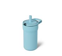 BrüMate Leap 12oz 100% Leakproof Kids Tumbler with Handle & Silicone Soft Straw | Durable Drop Resistant Silicone Sleeve | Made of Insulated Stainless Steel | Cup Holder Friendly | (Glacier)