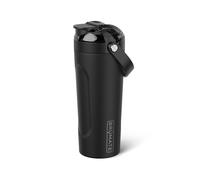 BrüMate Multishaker 750ml Metal Protein Shaker | Insulated Stainless Steel Bottle | 100% Leakproof Magflip Lid | 25oz Gym Shaker with Built-in Agitator | 24hrs Cold Mixing Gym Bottle (Matte Black)