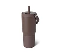 BrüMate Resa 25oz 100% Leakproof Travel Tumbler w/Handle & Straw | Flexible SoftSip Straw | Silicone Sleeve for Durability | Stainless Steel | Cup Holder & Travel Friendly Water Bottle (Java)
