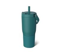 BrüMate Resa 25oz 100% Leakproof Travel Tumbler with Handle & Straw | Flexible SoftSip Straw | Silicone Sleeve for Durability | Stainless Steel | Cup Holder & Travel Friendly | (Juniper)