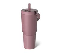 BrüMate Resa 35oz 100% Leakproof Travel Tumbler w/Handle & Straw | Flexible SoftSip Straw | Silicone Sleeve for Durability | Stainless Steel | Cup Holder & Travel Friendly Water Bottle (Rose Taupe)