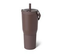 BrüMate Resa 35oz 100% Leakproof Tumbler w/Handle & Straw | Flexible SoftSip Straw | Silicone Sleeve for Durability | Stainless Steel | Cup Holder & Travel Friendly Water Bottle (Java)