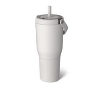 BrüMate Resa Travel Mug with Handle and Straw, 100% Leak-Proof, Flexible Soft Straw, Silicone Sleeve for Durability, Stainless Steel Cup Holder and Travel Friendly, (Dune)