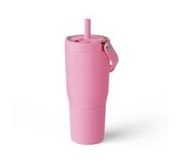 BrüMate Resa Travel Mug with Handle and Straw, 100% Leak Proof, Flexible SoftSip Straw, Silicone Sleeve for Durability, Stainless Steel Cup Holder and Travel Friendly Water Bottle (Primrose