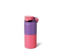 BrüMate Rise 18oz Water Bottle with Covered Silicone Straw | 100% Leakproof Insulated Kids Water Bottle | Cup Holder Friendly Base | 18oz (Aurora)