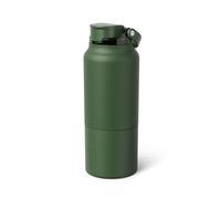 BrüMate Rise 35oz Water Bottle With 100% Leakproof Covered Silicone Straw | Insulated Stainless Steel Water Bottle With Removable Straw | Fast Flow | Soft Sip Silicone Spout | BPA-Free (OD Green)