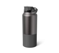 BrüMate Rise 35oz Water Bottle With Covered Silicone Straw | 100% Leakproof Insulated Water Bottle | Soft Sip Silicone Spout | Made of Stainless Steel | 35oz (Black Stainless)