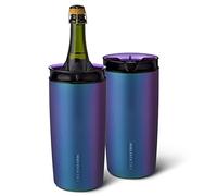 BrüMate Togosa 2-in-1 Wine Chiller Bucket or Champagne Bucket & 100% Leakproof Pitcher | Portable Cooler Fits Most Wine, Champagne, & Liquor Bottles | Perfect Wine Gifts | 49oz (Dark Aura)
