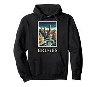 Bruges Belgium Canal City Travel Art Pullover Hoodie