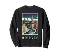 Bruges Belgium Canal City Travel Art Sweatshirt