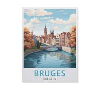 Bruges Belgium，Tin Signs Funny Vintage Metal Sign Plaqu Poster Wall Art Pub Bar Kitchen Garden Bathroom Home Decor(15x30cm）6x12 inch-DQ98