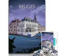 Bruges Belgium Travel Art Jigsaw Puzzles for Adults 1000,for Educational Game Challenge Toy for Is Ideal As A Gift for The Whole Family 38x26cm