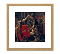 Brugghen Christ Crowned With Thorns Painting 8X8 Inch Square Wooden Framed Wall Art Print Picture with Mount Artery8 Light Oak One Size