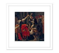 Brugghen Christ Crowned With Thorns Painting 8X8 Inch Square Wooden Framed Wall Art Print Picture with Mount Artery8 White One Size