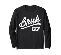 Bruh 67 Meme Funny Number 6 7 Costume Kids Youth Boys Teen Long Sleeve T-Shirt