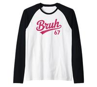 Bruh 67 Meme Pink Six Seven Internet Humor - Funny Classic Raglan Baseball Tee