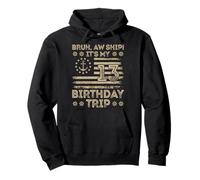 Bruh Aw Ship It's My 13th Birthday Trip Sailor US Flag Funny Pullover Hoodie