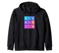 Bruh Be Kind - Periodic Table Peace and Love Teacher Zip Hoodie