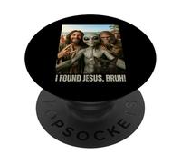 Bruh Bigfoot Alien Jesus Rock On Hand Sign UFO Selfie PopSockets Adhesive PopGrip