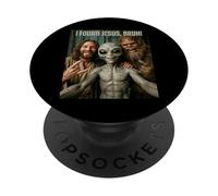 Bruh Bigfoot Alien Jesus Rock On Hand Sign UFO Selfie PopSockets Adhesive PopGrip