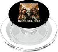 Bruh Bigfoot Alien Jesus Rock On Hand Sign UFO Selfie PopSockets PopGrip for MagSafe