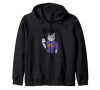 Bruh Cat Meme Madness Zip Hoodie