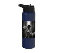 Bruh Cat Selfie Bigfoot Sasquatch Scared Cat Meme Graphic Stainless Steel Insulated Water Bottle