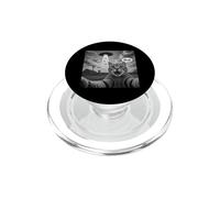 Bruh Cat Selfie UFO Alien Spaceship Scared Cat Meme Graphic PopSockets PopGrip for MagSafe