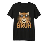 Bruh Cheetah Tshirt Meme Graphic Tee Men Boys Animal Kids Premium T-Shirt