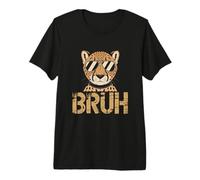 Bruh Cheetah Tshirt Meme Graphic Tee Men Boys Animal Kids Premium T-Shirt