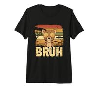 Bruh Cheetah Tshirt Meme Graphic Tee Men Boys Animal Kids Premium T-Shirt