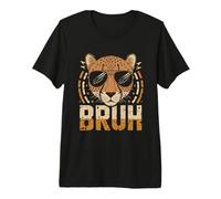 Bruh Cheetah Tshirt Meme Graphic Tee Men Boys Animal Kids Premium T-Shirt