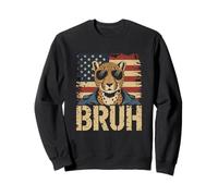 Bruh Cheetah Tshirt Meme Graphic Tee Men Boys Animal Kids Sweatshirt