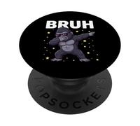 Bruh Dabbing Gorilla Sunglasses Funny Dabbing Cute Animal PopSockets Adhesive PopGrip